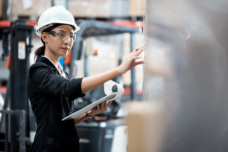 woman in warehouse